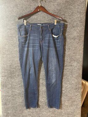 Mossimo Denim Mid Rise Skinny Jeans Womens 14/32 Medium Wash Blue Stretch Denim